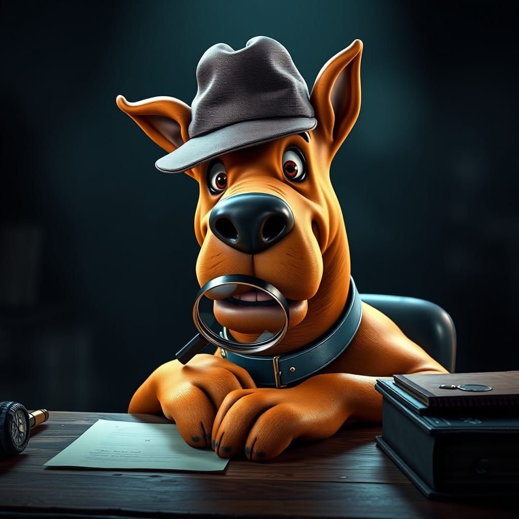 Scooby Doo Detective in Noir-Inspired Office