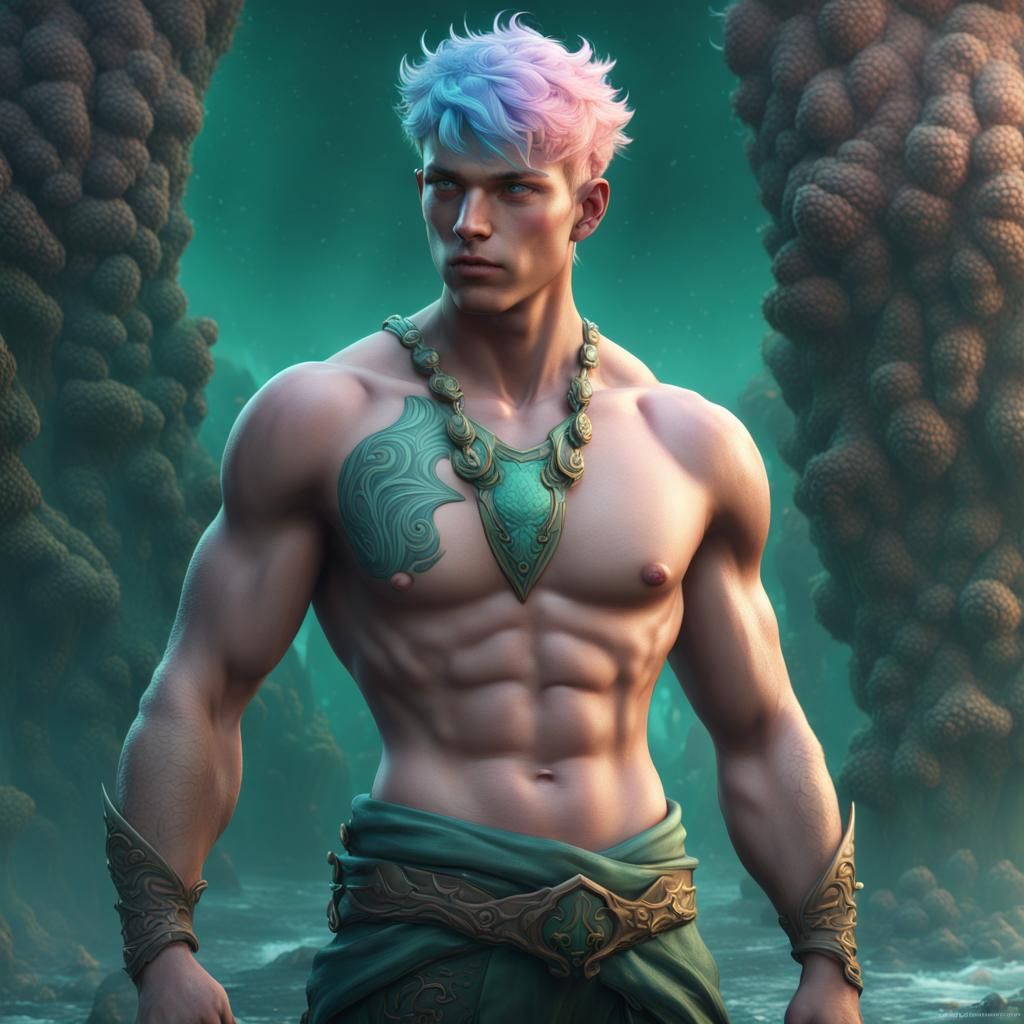 Handsome Triton Man: Fantasy Concept Art