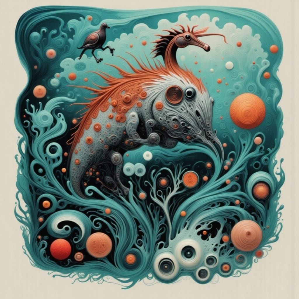 Unsettling Ice Cream Vendor in Stylized Scene