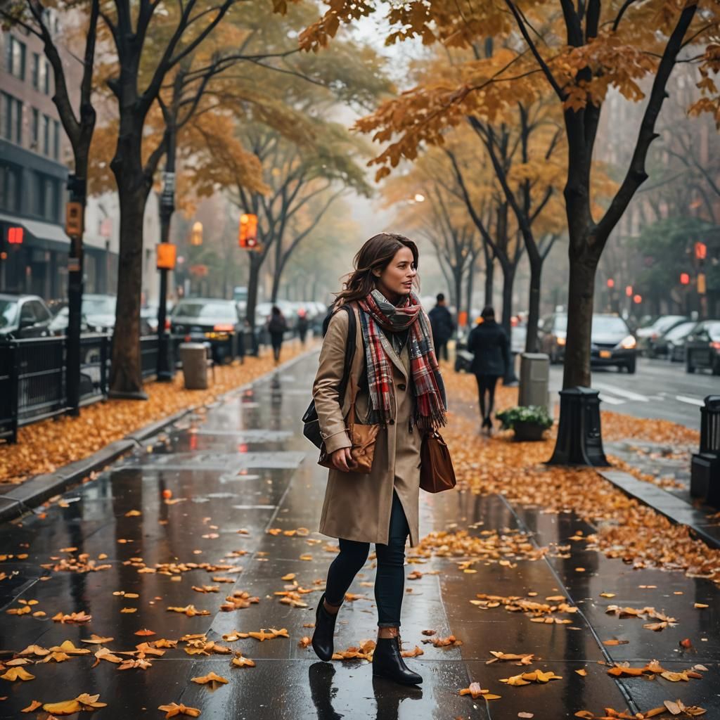 Autumn in Manhattan: Rainy Day Commute