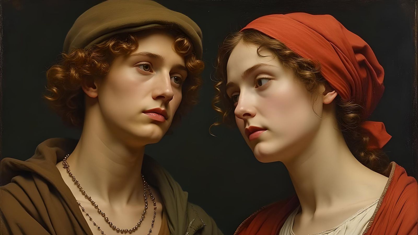 Renaissance-Inspired Portrait of Young Adults