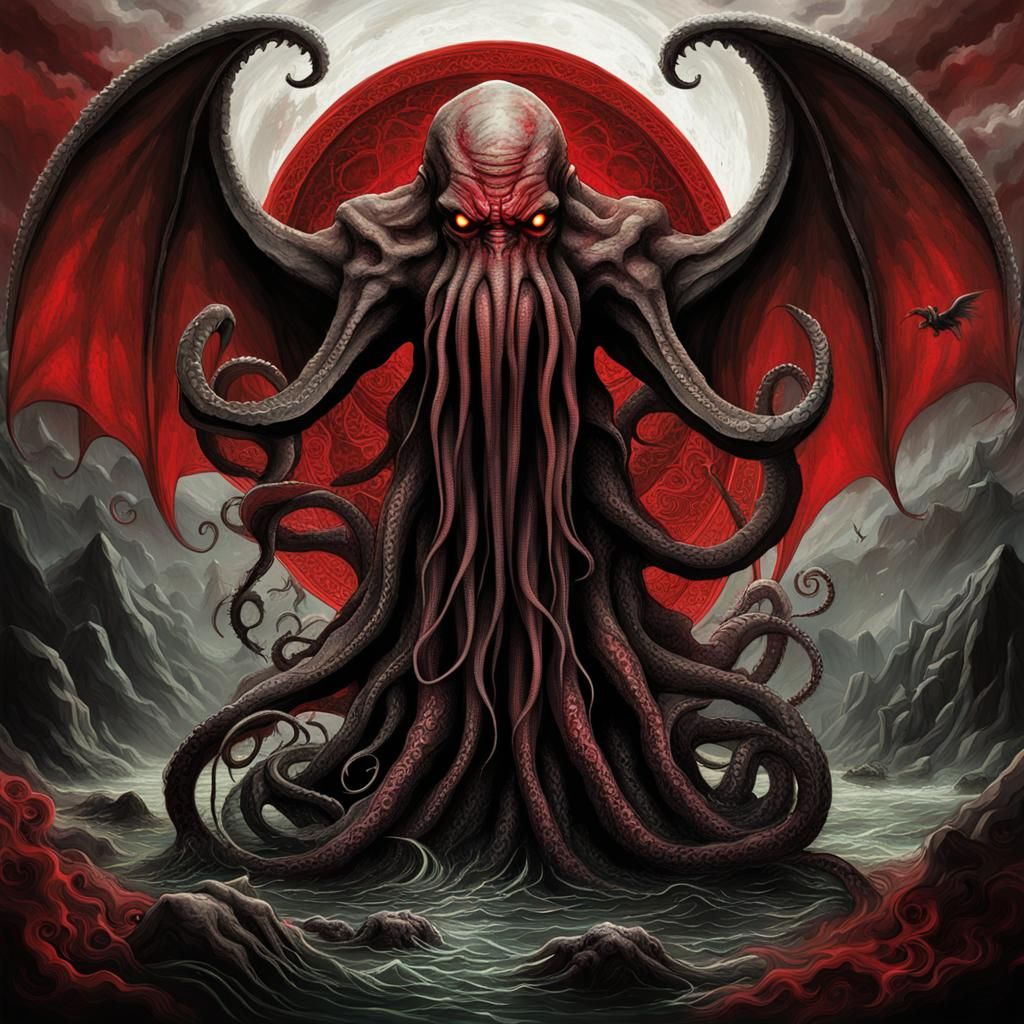 ○CTHULHU THE SHABBY RED SILVER BLACK WOMAN/FEMALE CREATURE○