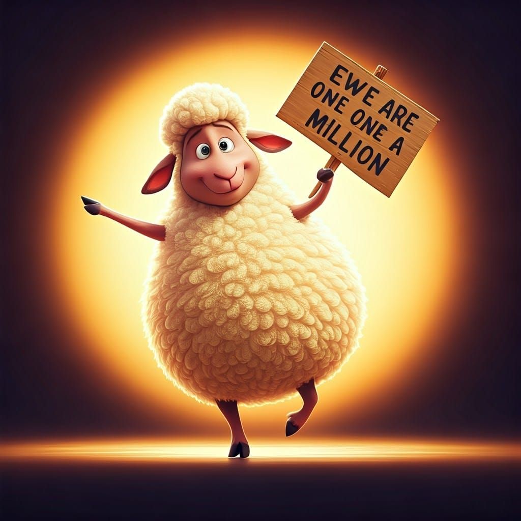 Dancing Sheep Celebrates You: Pixar-Style 3D Animation