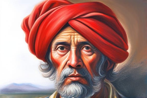 Turkish Man in Red Turban, Van Eyck Style