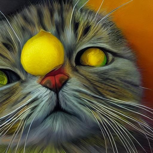 Hyperrealistic Lemon and Kitten Splash Art