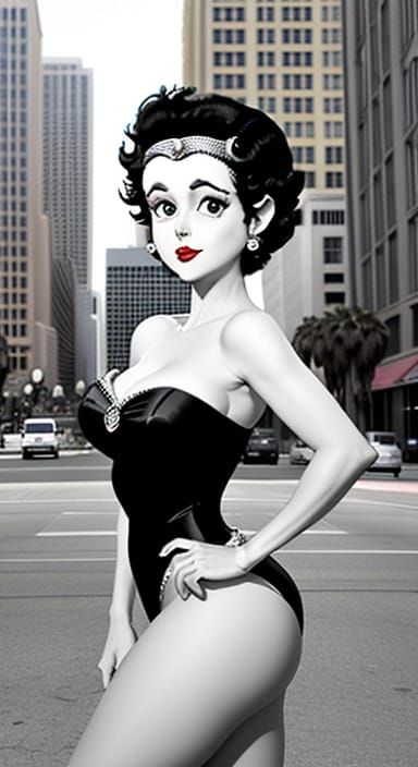 Cartoon Woman Portrait in Los Angeles Theater