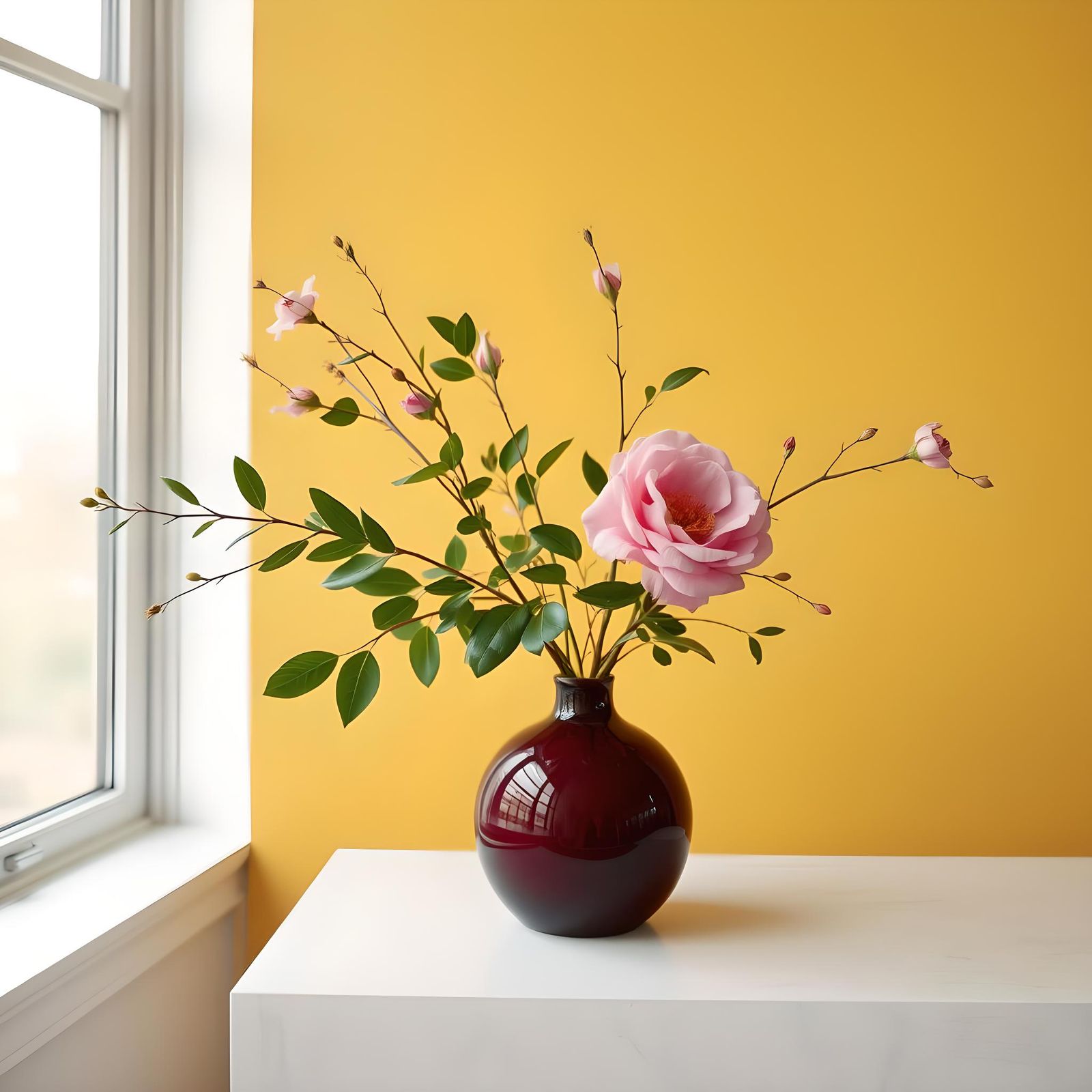 Sweet Juliet Rose Ikebana in Mapplethorpe Style
