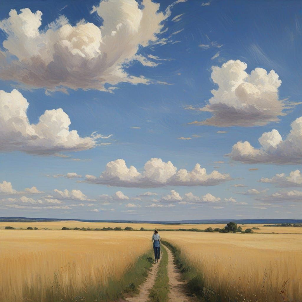 Lone Figure Basks in Serene Golden Light