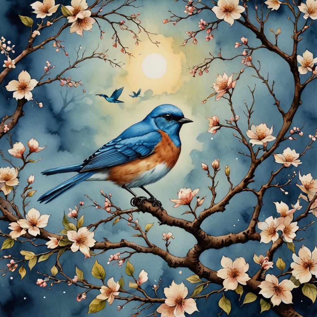 Dreamlike Botanical Portrait in Pastel Hues