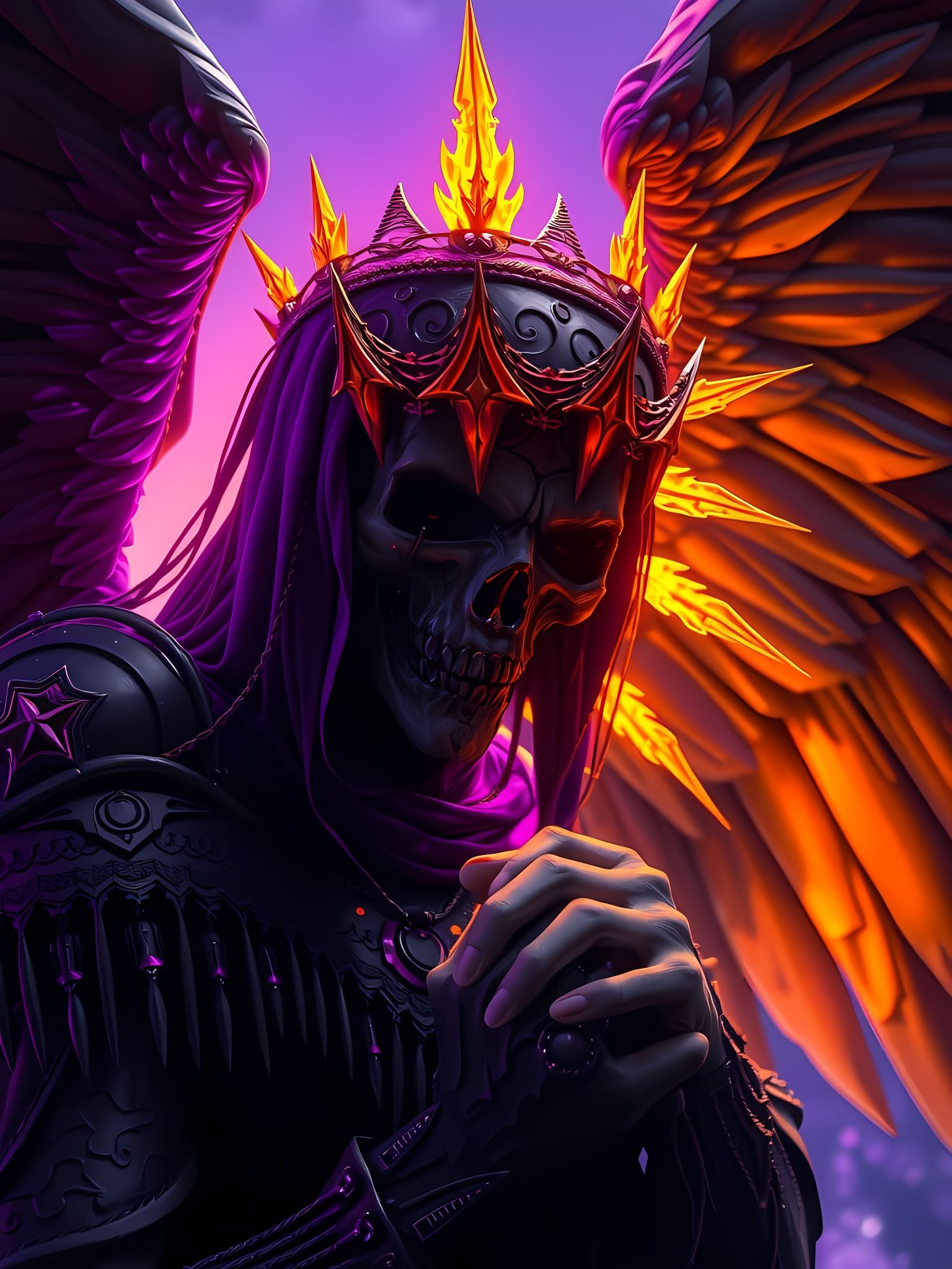 Angel of Death Reaping Souls in Dark Fantasy Style