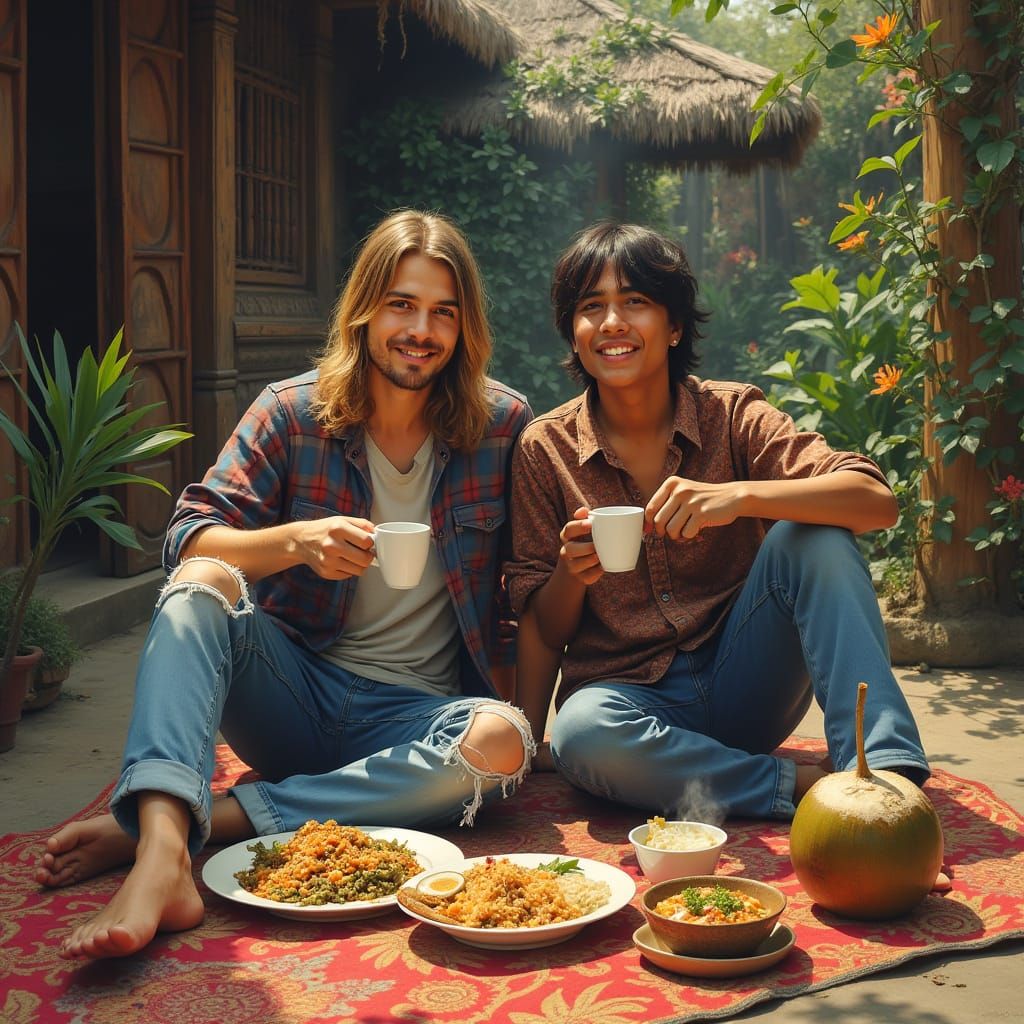 Coffee Break with a Stranger, in Indonesian Rustic Style