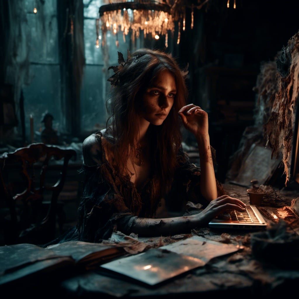 Fallen Angel Fairy in Ethereal Macabre Room