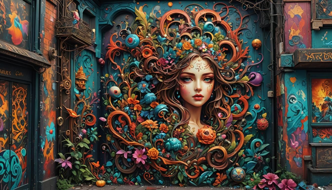 Surreal Street Art Masterpiece in 8k Resolution