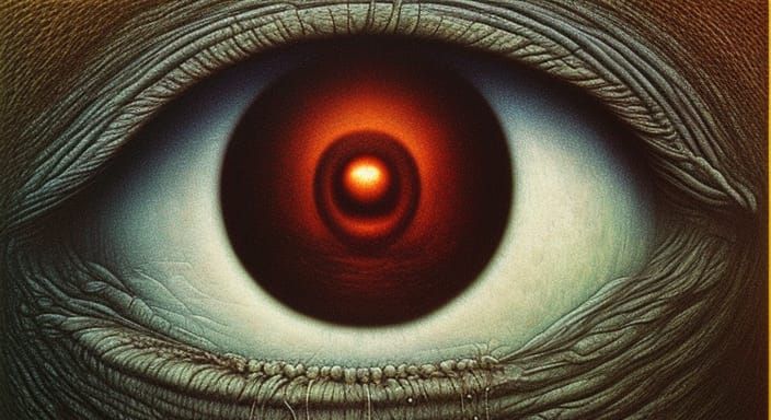 Surreal Eyes in a Dark Art Style