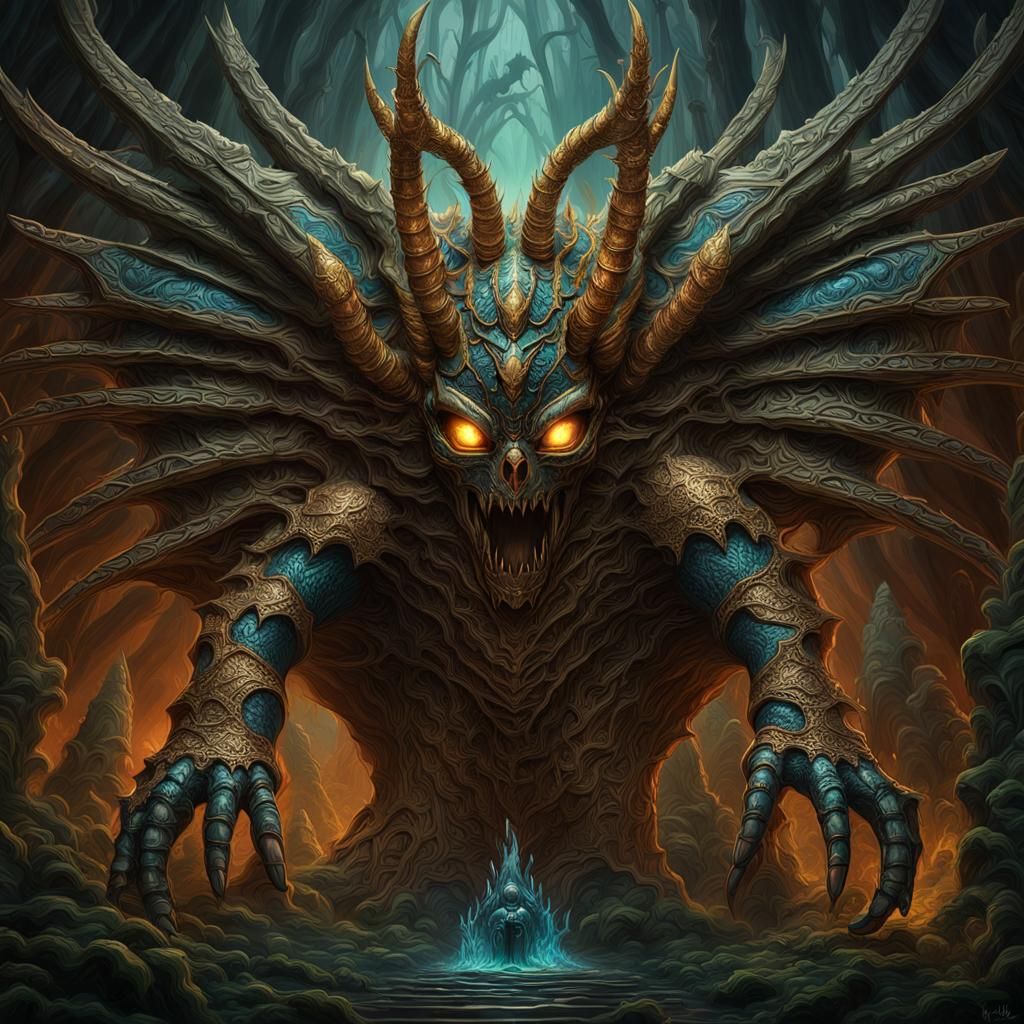 Mystical Roman Spider with Bioluminescent Details