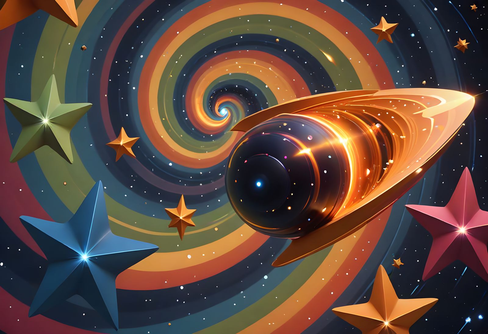 Cosmic Bullet Speeds Through Swirling Galaxy