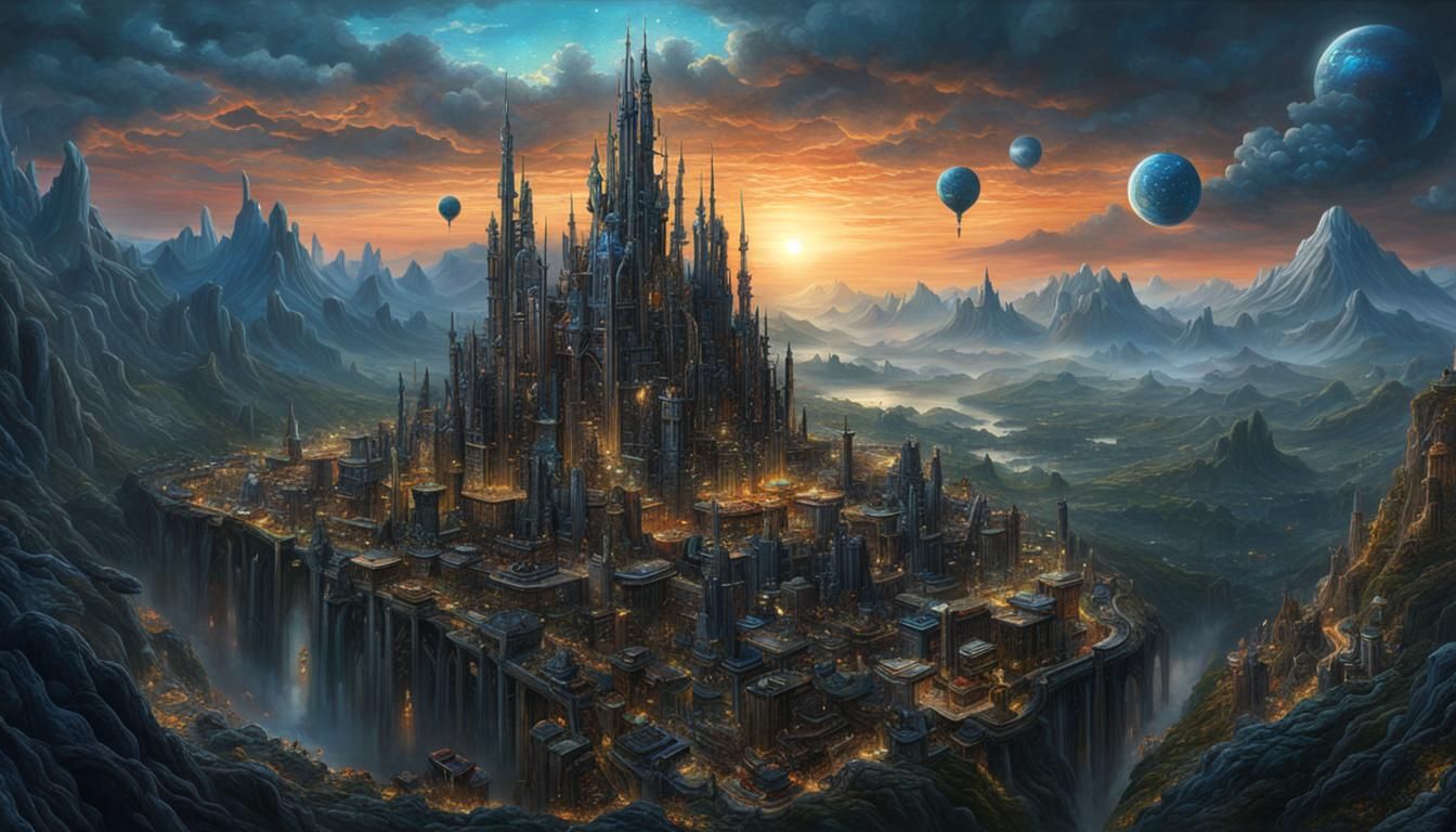 Futuristic Solarpunk Cityscape at Sunset