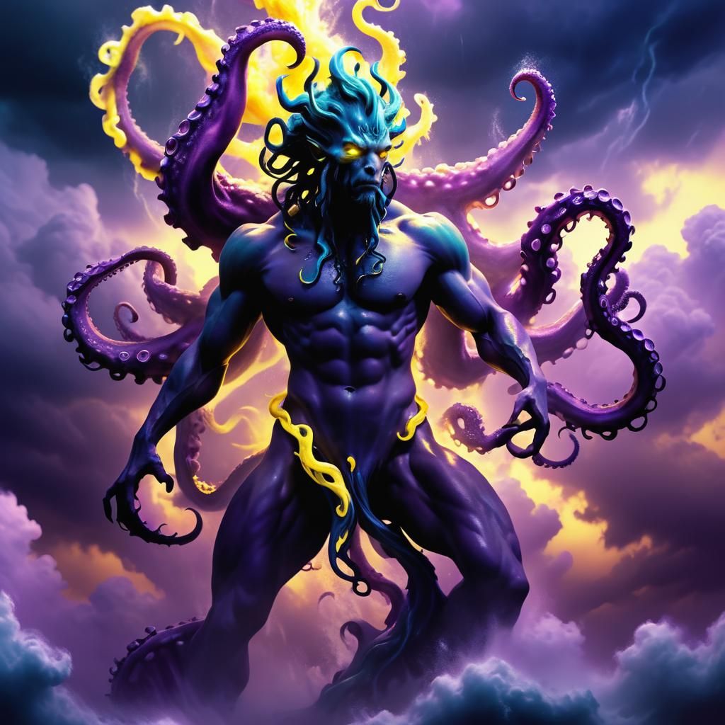 Cloud Elemental Simic Hybrid in Dark Fantasy Art