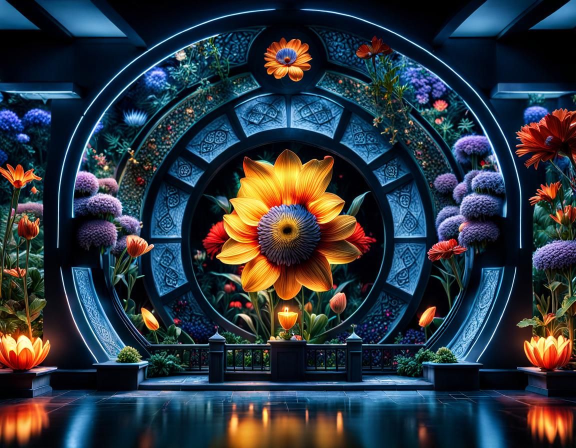 Hyperrealistic Secret Flower Garden in HDR