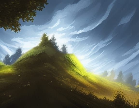 Forest Concept Art with Dramatic Sky