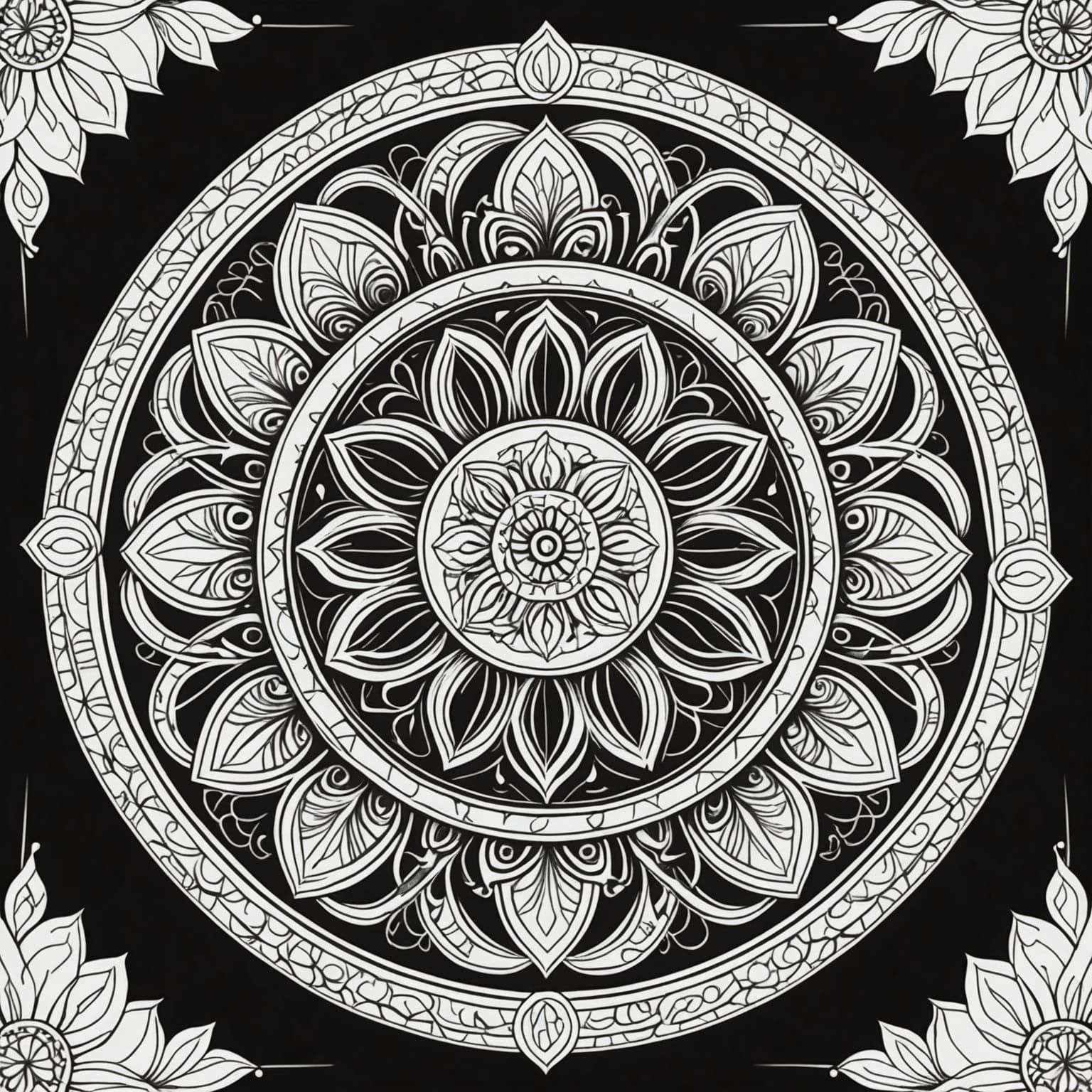 Cat Mandala Coloring Page for Fine Motor Skills