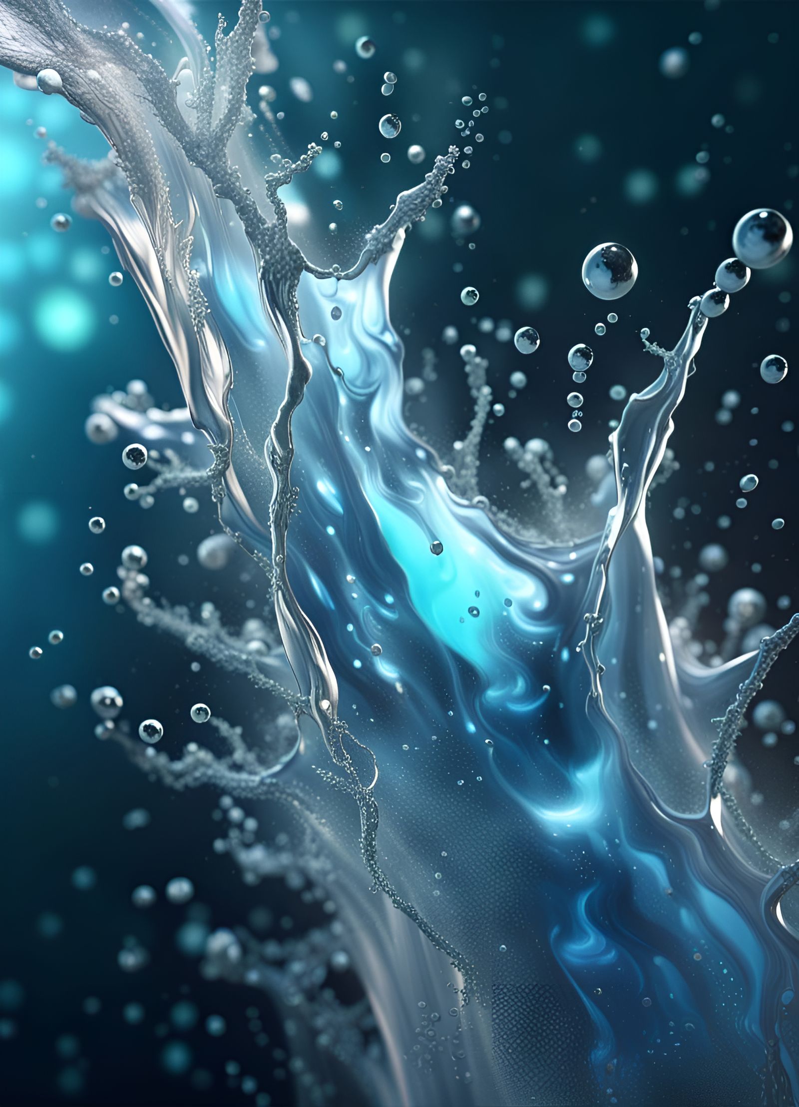 Macro Spring of Crystal Clear Bubbling Water