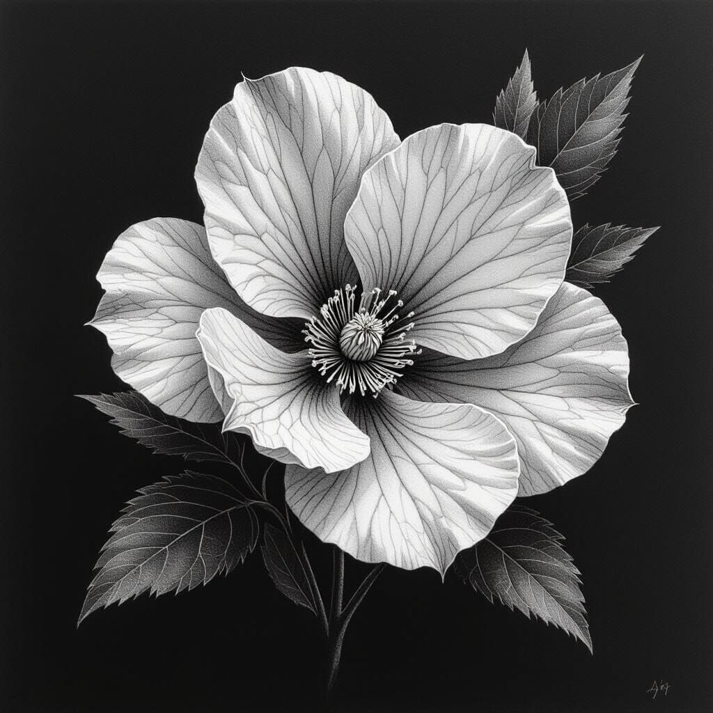 Hyperdetailed Charcoal Sketch of a Delicate Subject