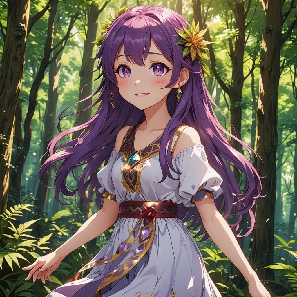 Beautiful Girl In The Forest 💜🌳