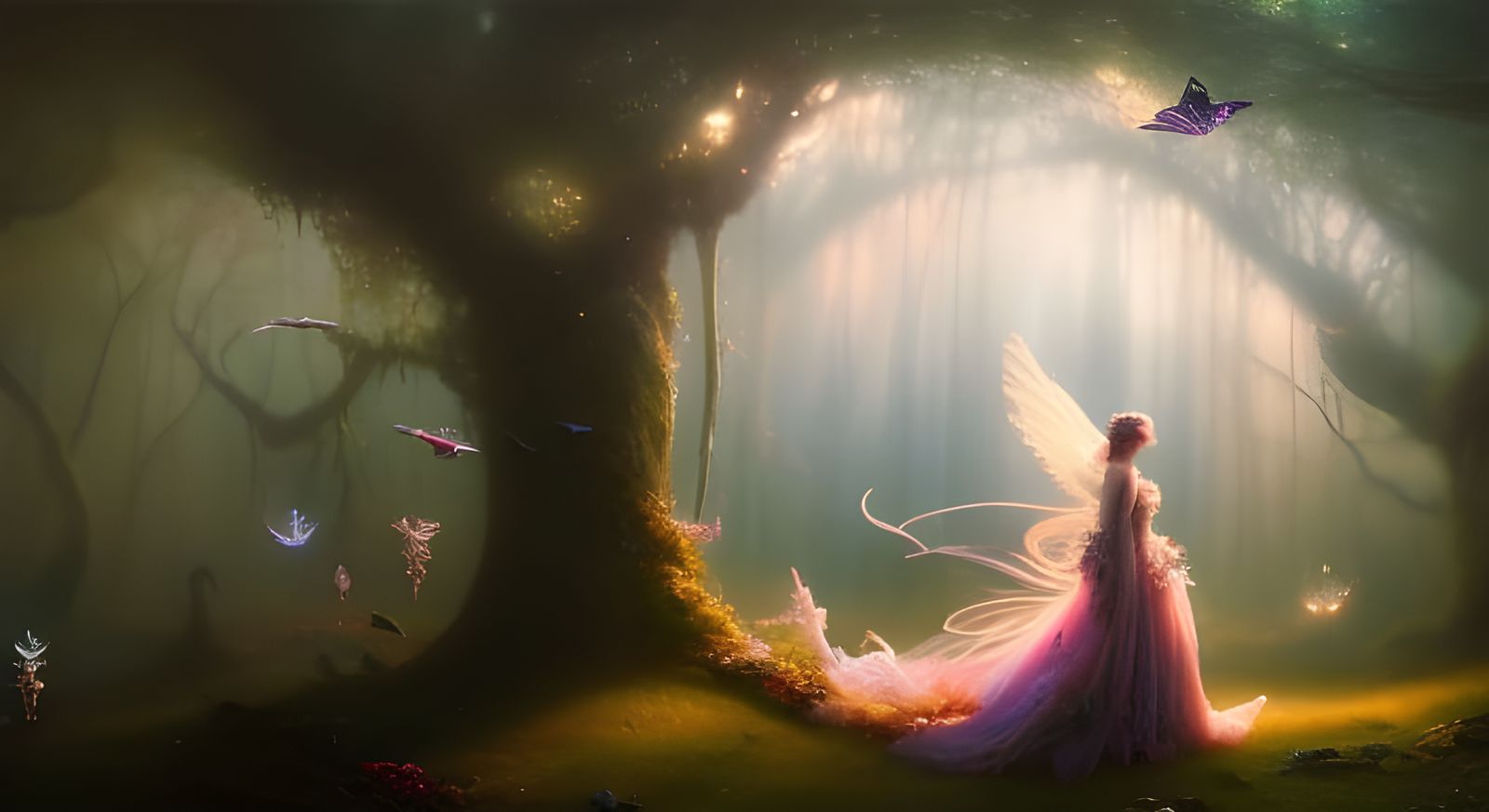 Fairy Princess in Enchanted Forest, Pop Surrealism