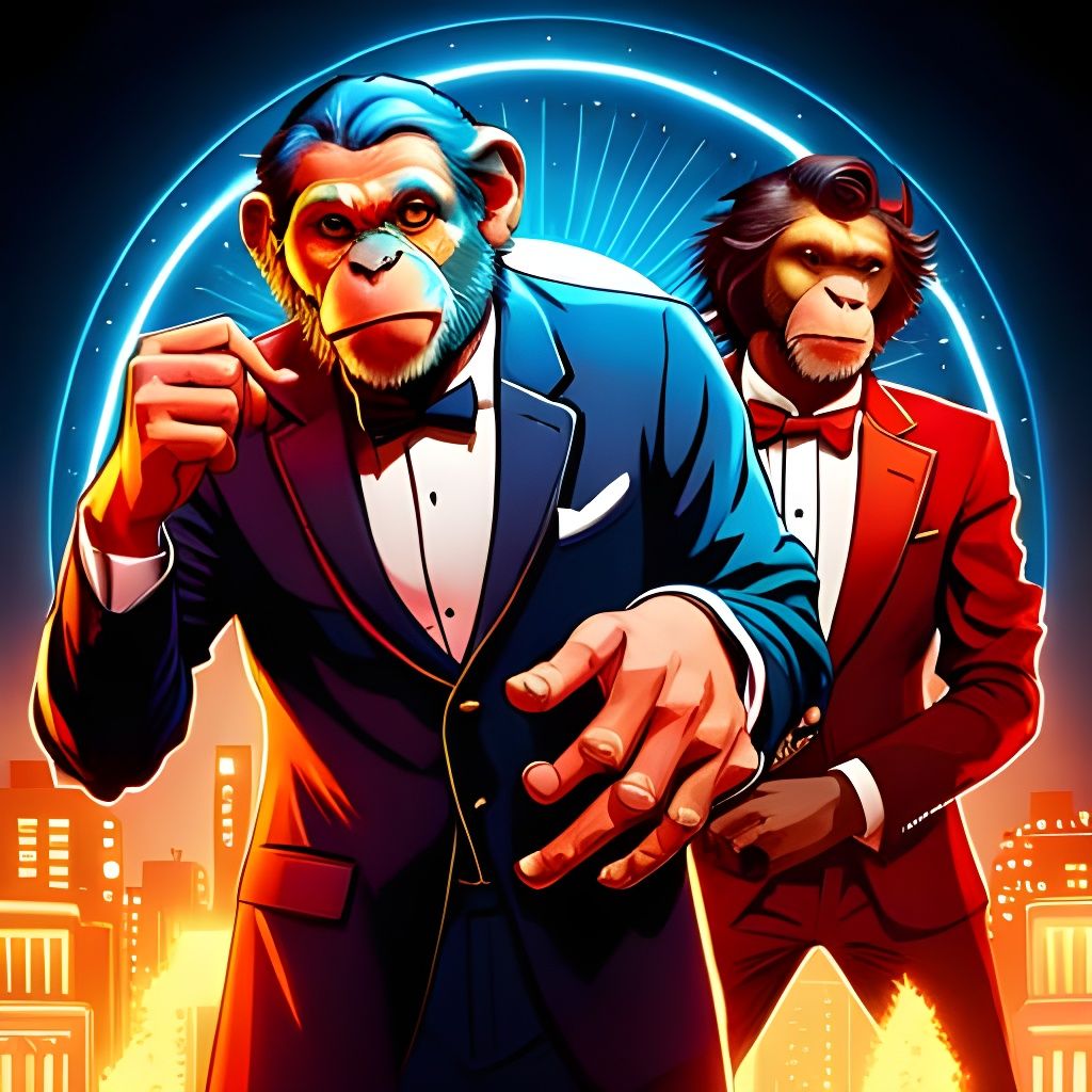 Chimpanzee Gangster Ceremony in Artstation Style