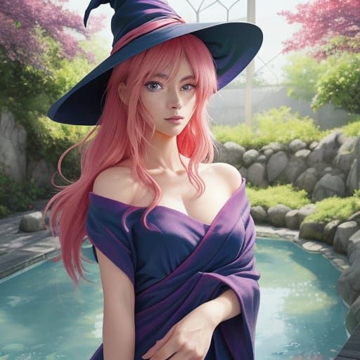 Magical Anime Girl in Vibrant Digital Art