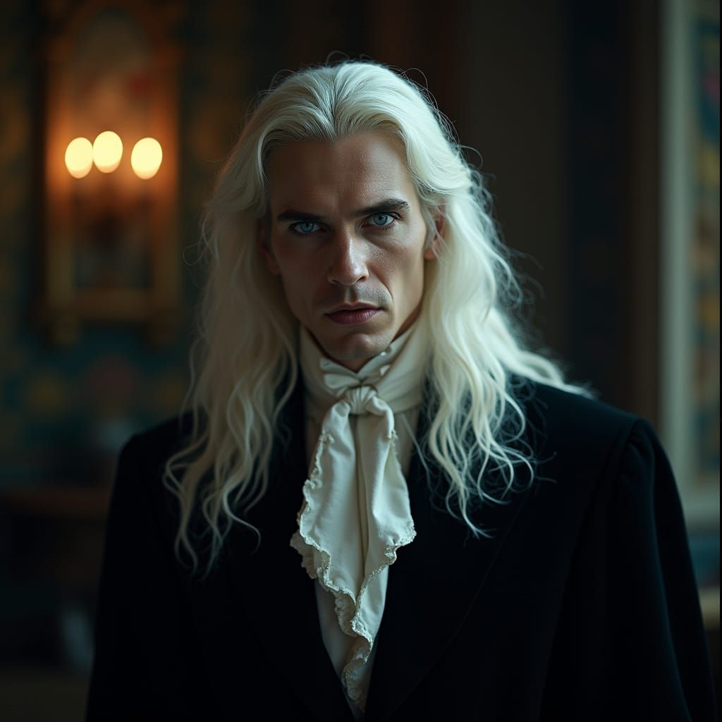 Elegant Vampire Opera Singer in Medieval Attire