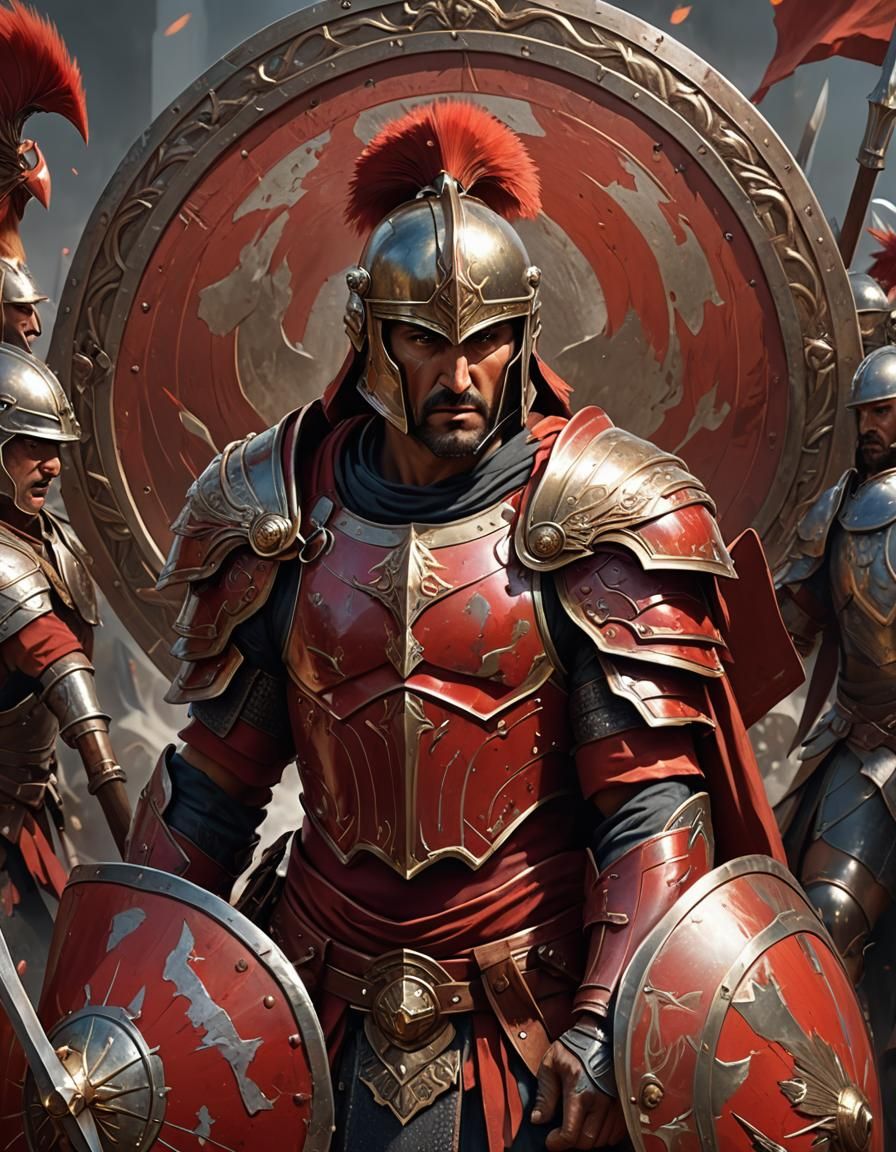 Furious Hoplite Warrior in Detailed Digital Art