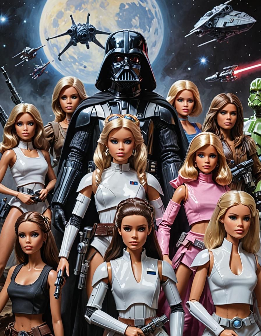 Star Wars Barbies in Simon Bisley Oil Painting