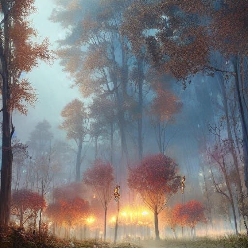 Mystical Ukrainian Cityscape at Dusk in Medieval Fantasy Sty...