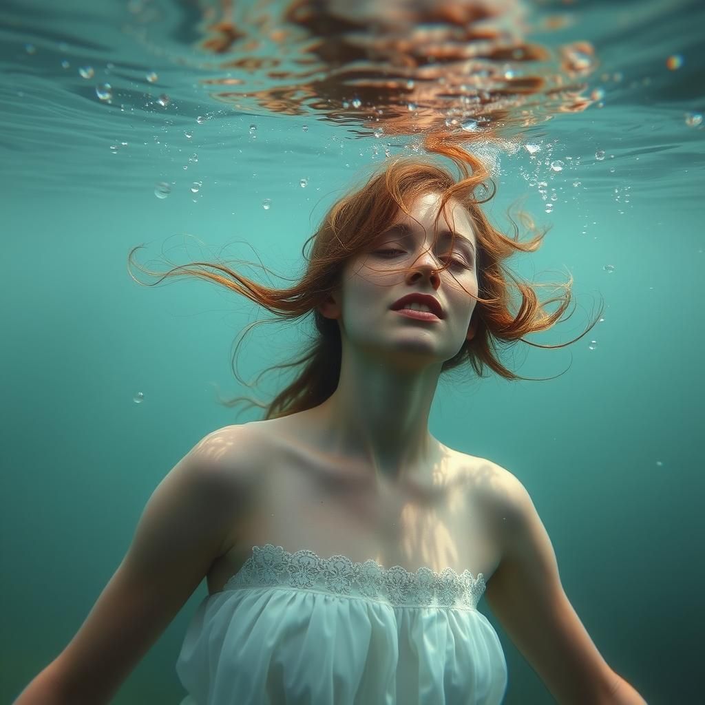 Underwater Fairytale Scene in Ethereal Style