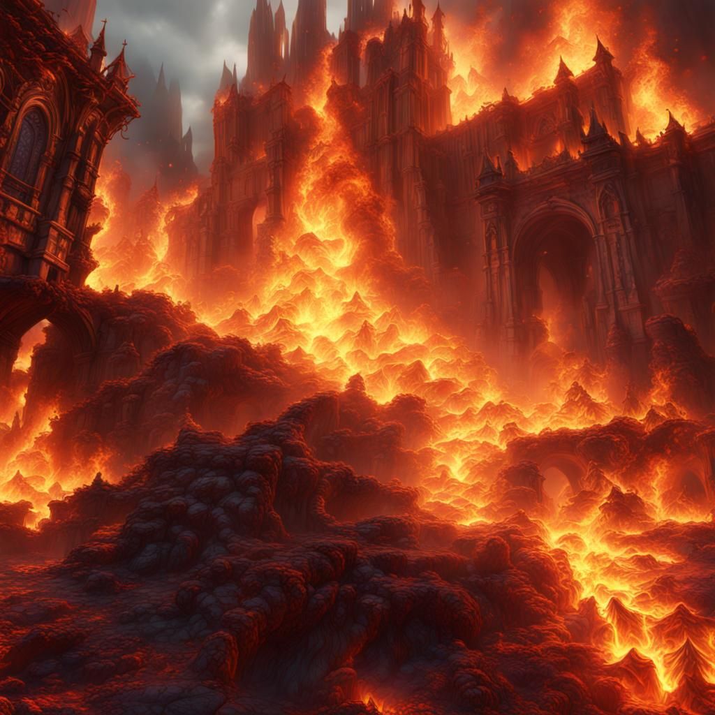 Detailed Flames in Fantasy Concept Art