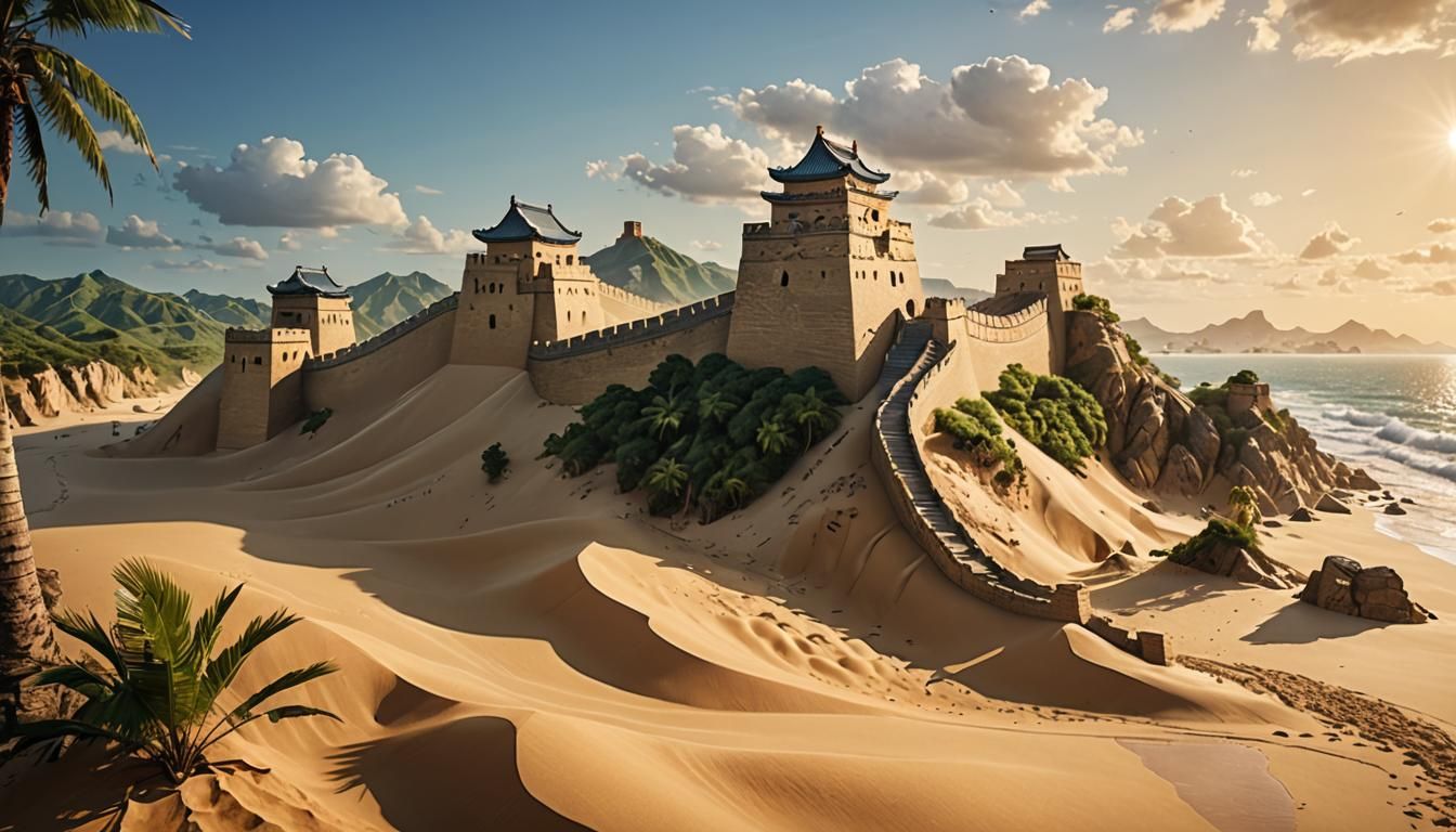 Cyberpunk-Inspired Tropical Paradise with Recreated Great Wa...