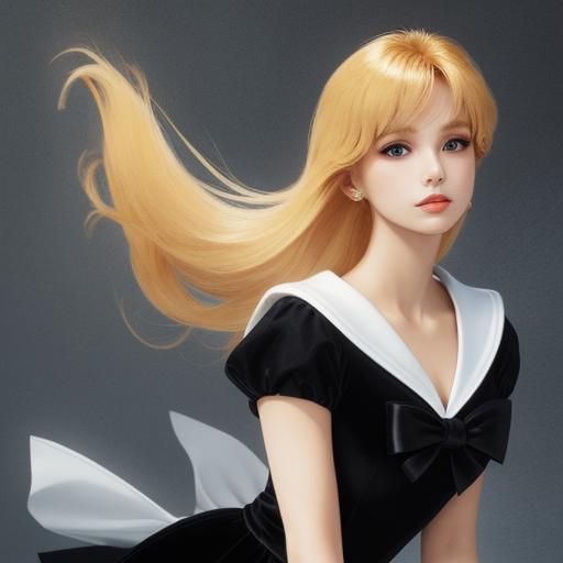 Sailor Venus in Elegant Black Dress