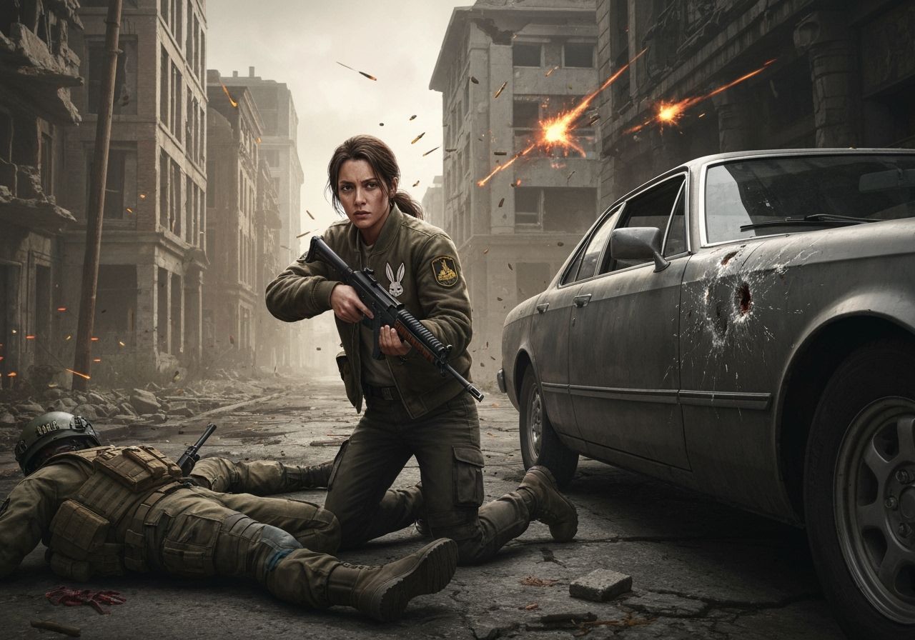 Officer Shelters Wounded Comrade in City War Zone