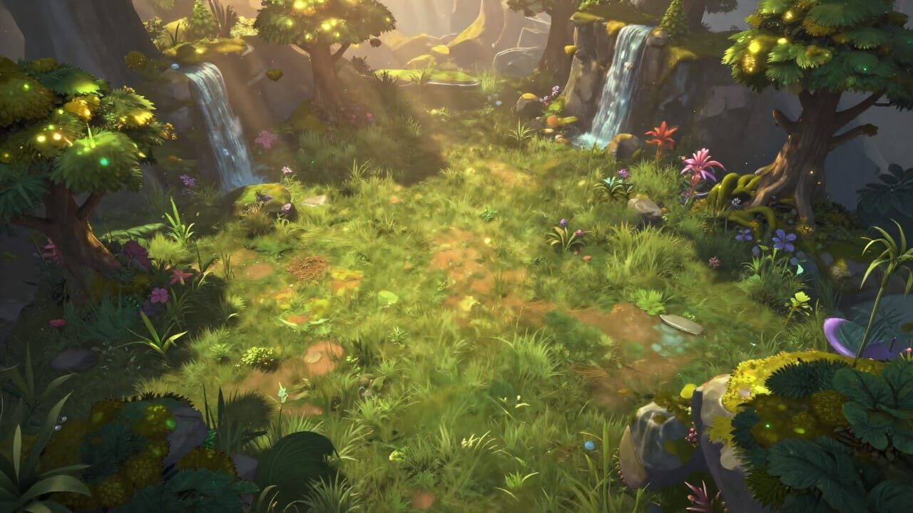 Dota 2 Nature Scene With Waterfalls and Glowing Moss