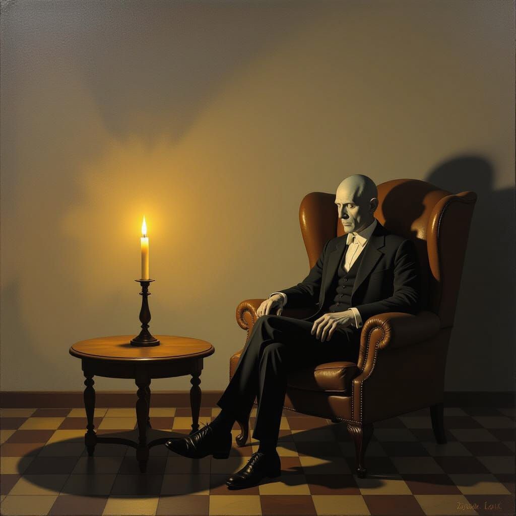 Haunting Surrealist Portrait of Loab in Dim Light