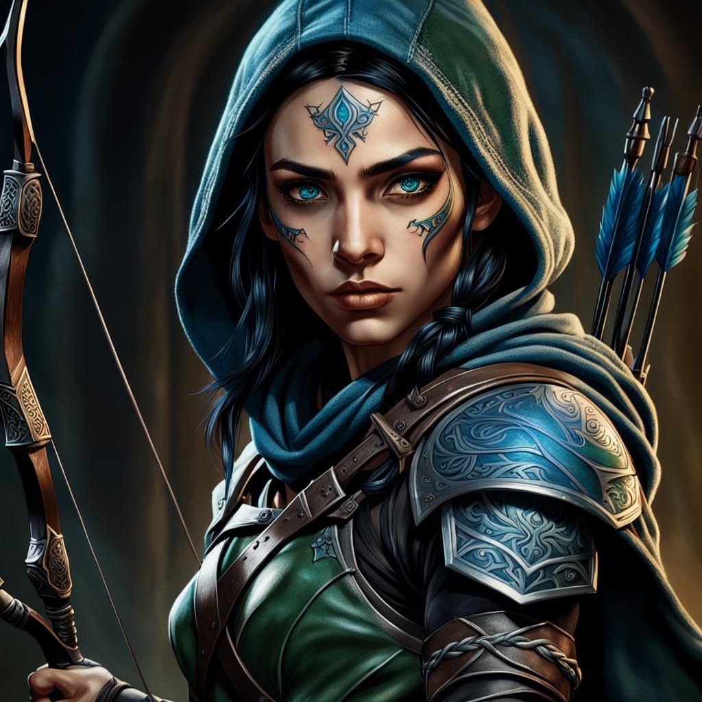 Half-Elf Rogue Portrait in Dark Fantasy Realism