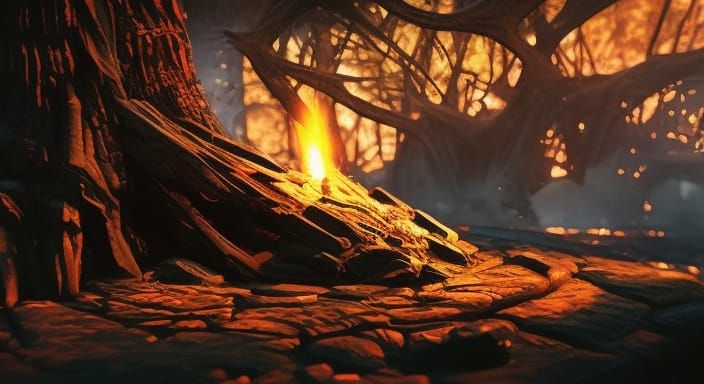 Intense Fire Inferno in 3D Cinematic Style