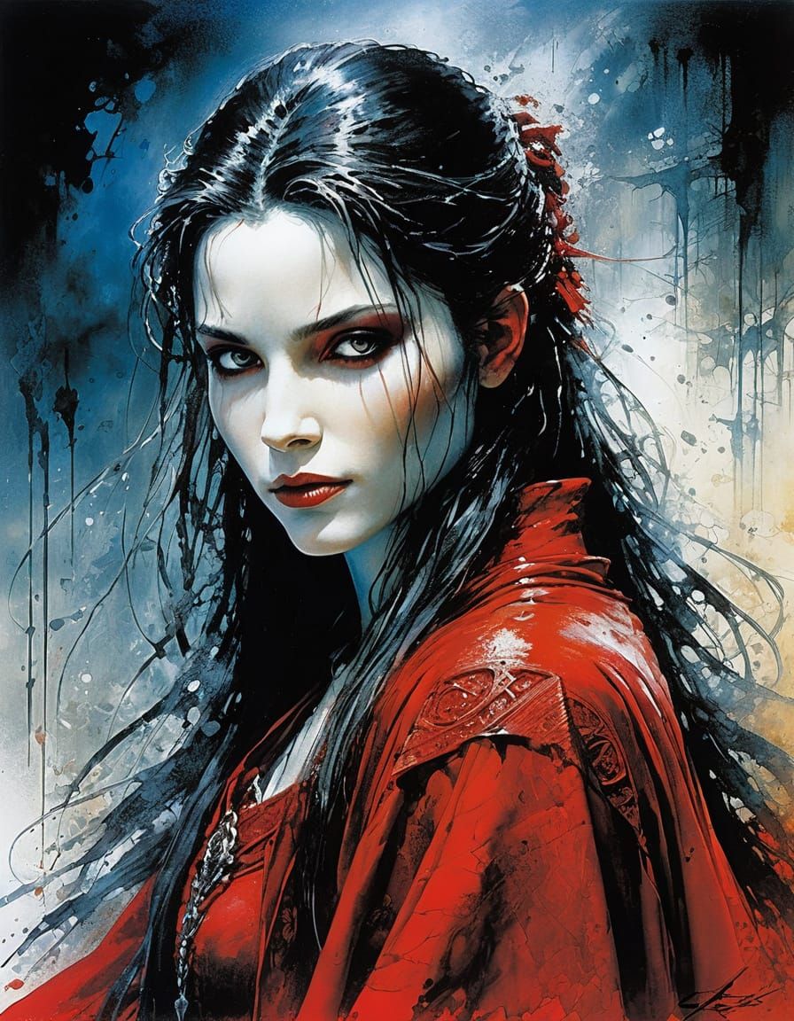 Drusilla in Red: Abstract Digital Art