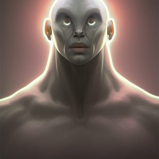Detailed Portrait of a Grey Alien in Artstation Style