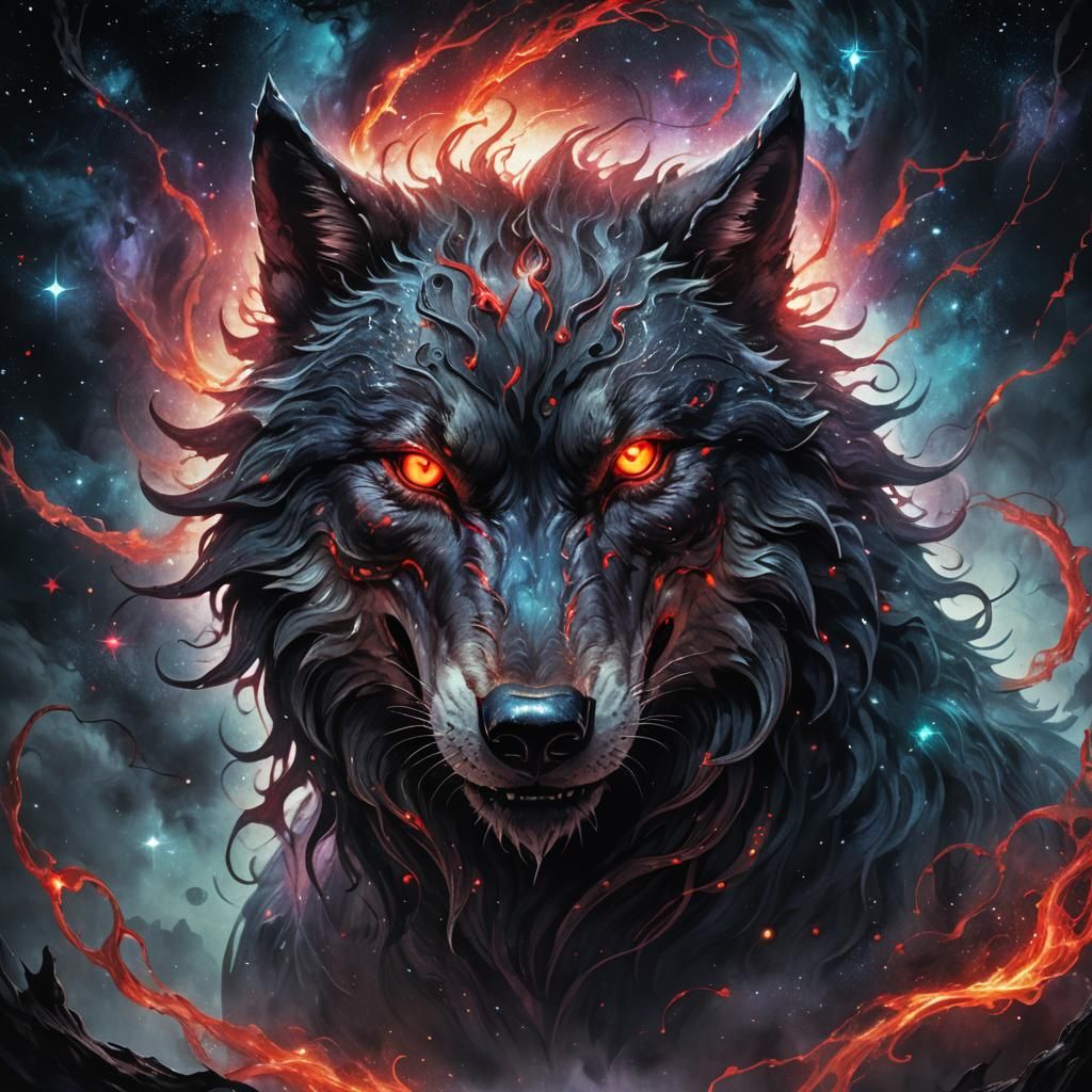 Monstrous Wolf Emerges from Cosmic Void