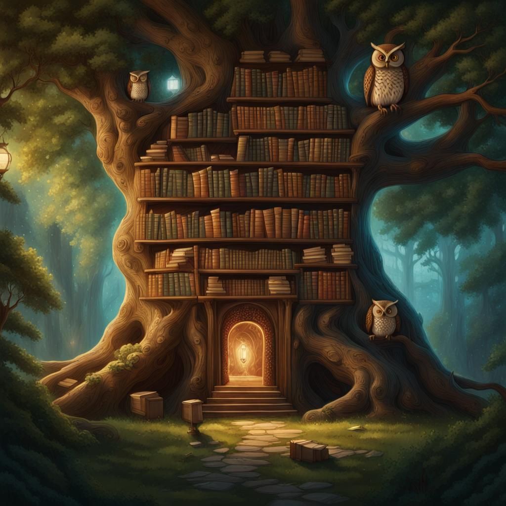 Colossal Library Carved into Ancient Tree