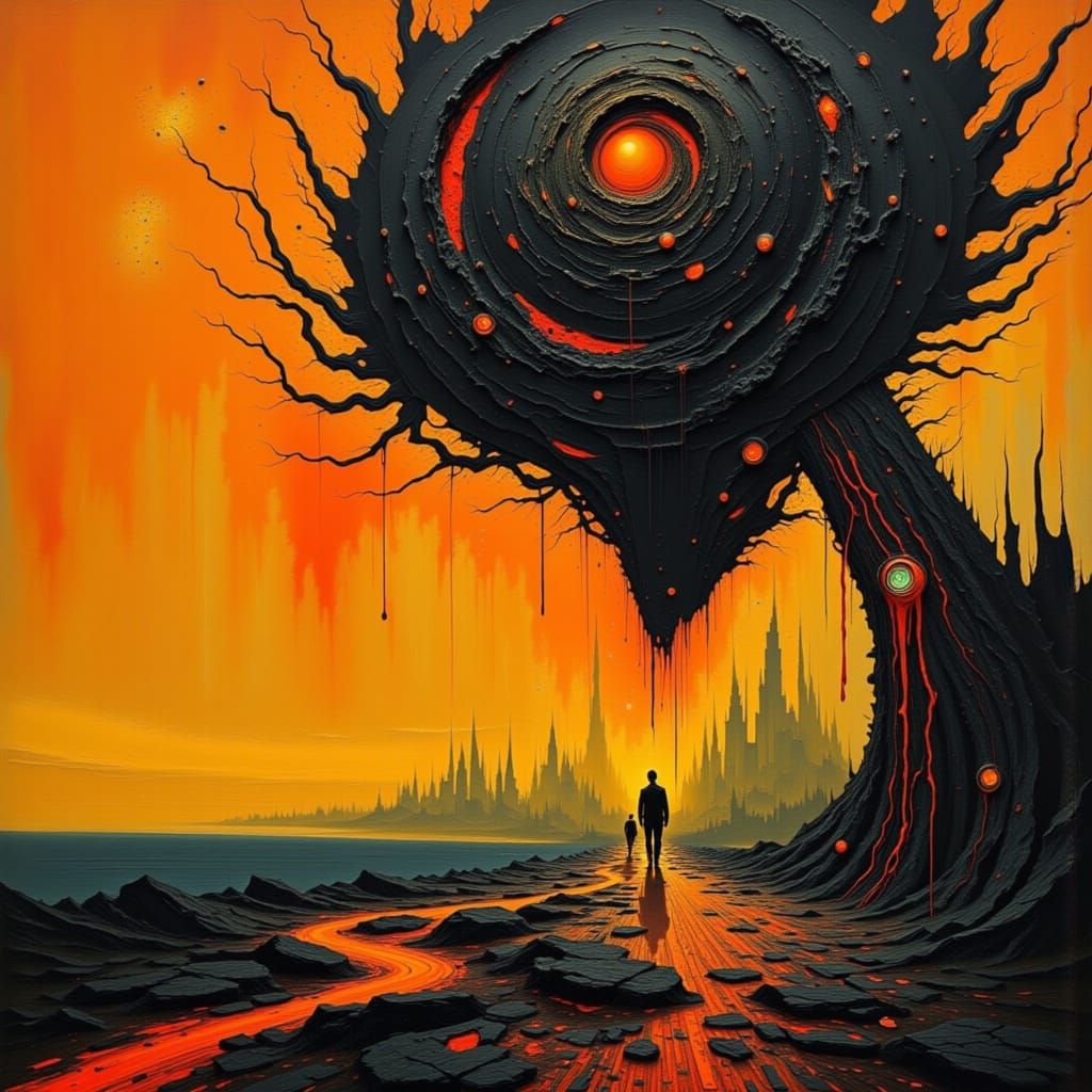 Orange Desolation: Surreal Landscape of Abandonment