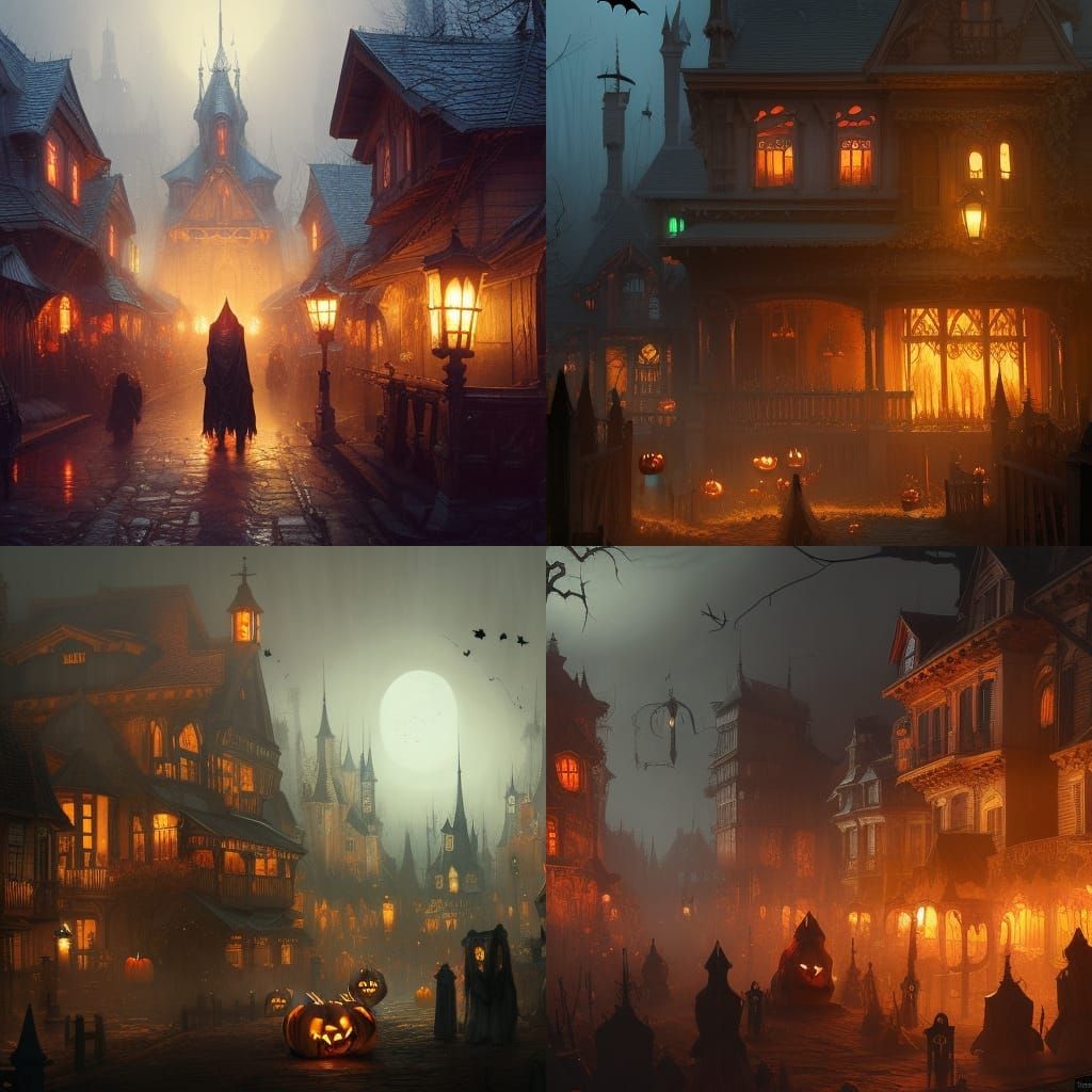 Halloween Village: Dark Fantasy Concept Art